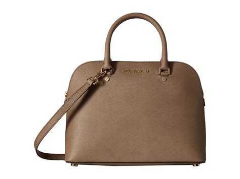 michael kors cindy dome satchel peanut|Cindy Large Leather Dome Satchel .